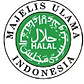 Halal-certificeringsmærke fra Majelis Ulama Indonesia, grønt rundt logo.